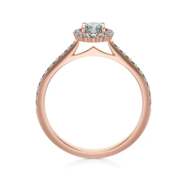 Pierścionek z różowego złota z diamentami